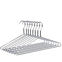 Amber Home 10 Unidades 43cm Perchas de Hierro Cromado- Plata Metálico Percha para Trajes Camisetas Camisas Chaquetas…